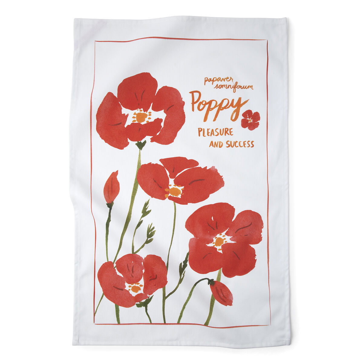 Birth Month Flower Tea Towel - August - Poppy