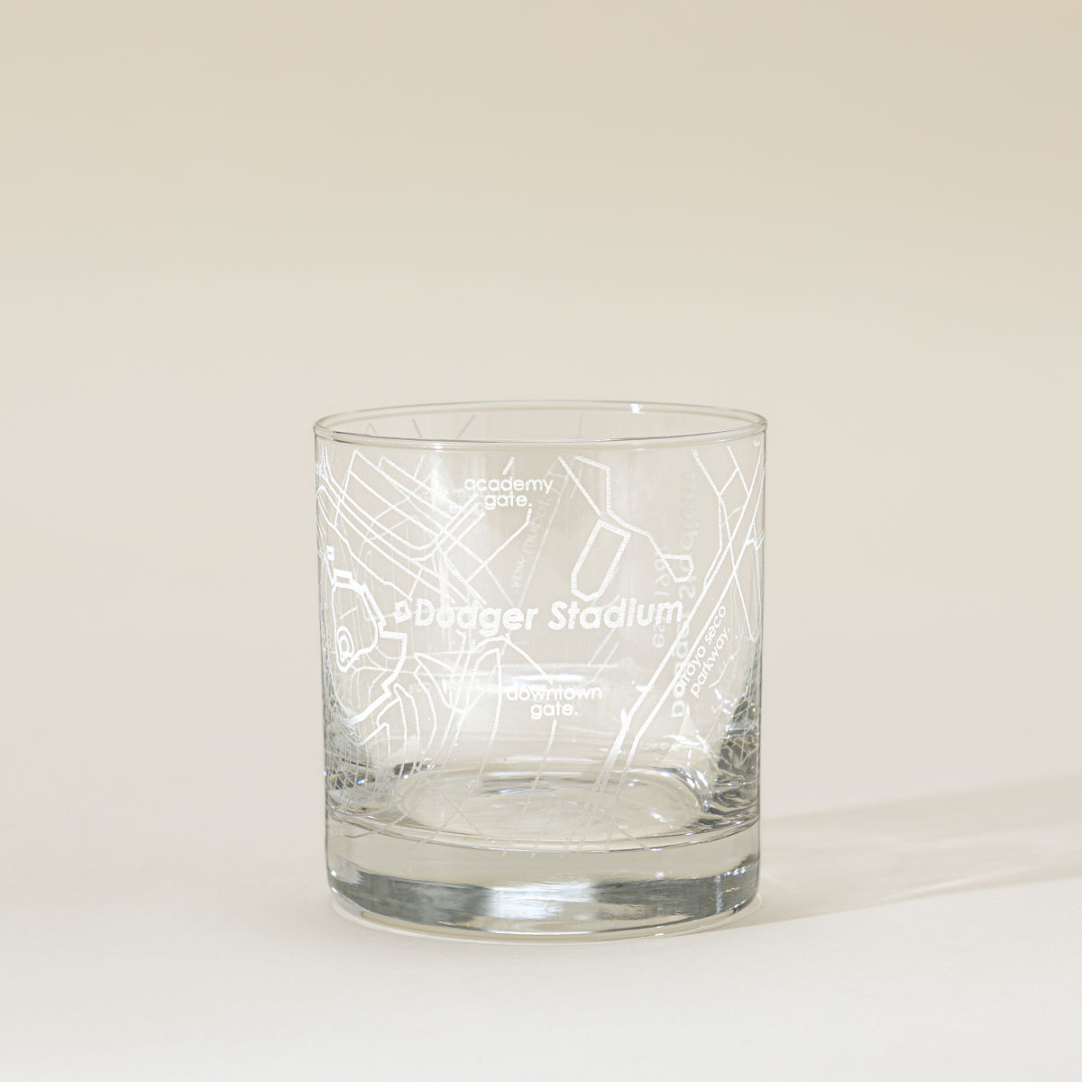 Vintage MLB Ballpark Map Glass - Los Angeles Dodgers