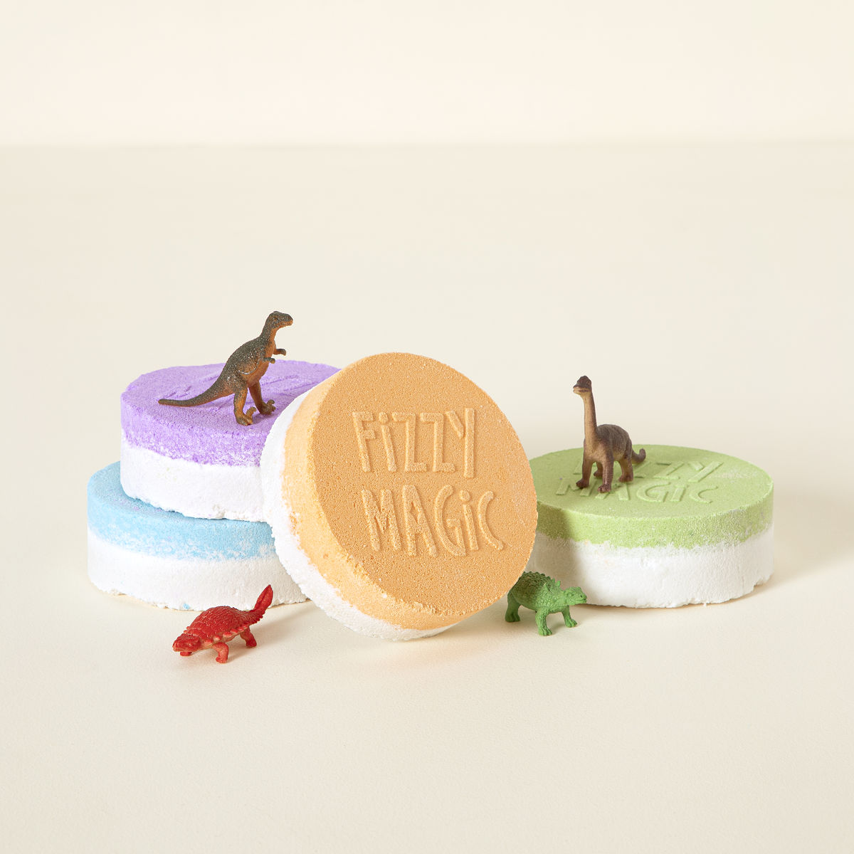 Erupting Dinosaur Bath Volcano - Rainbow Fizzy Refills (4)