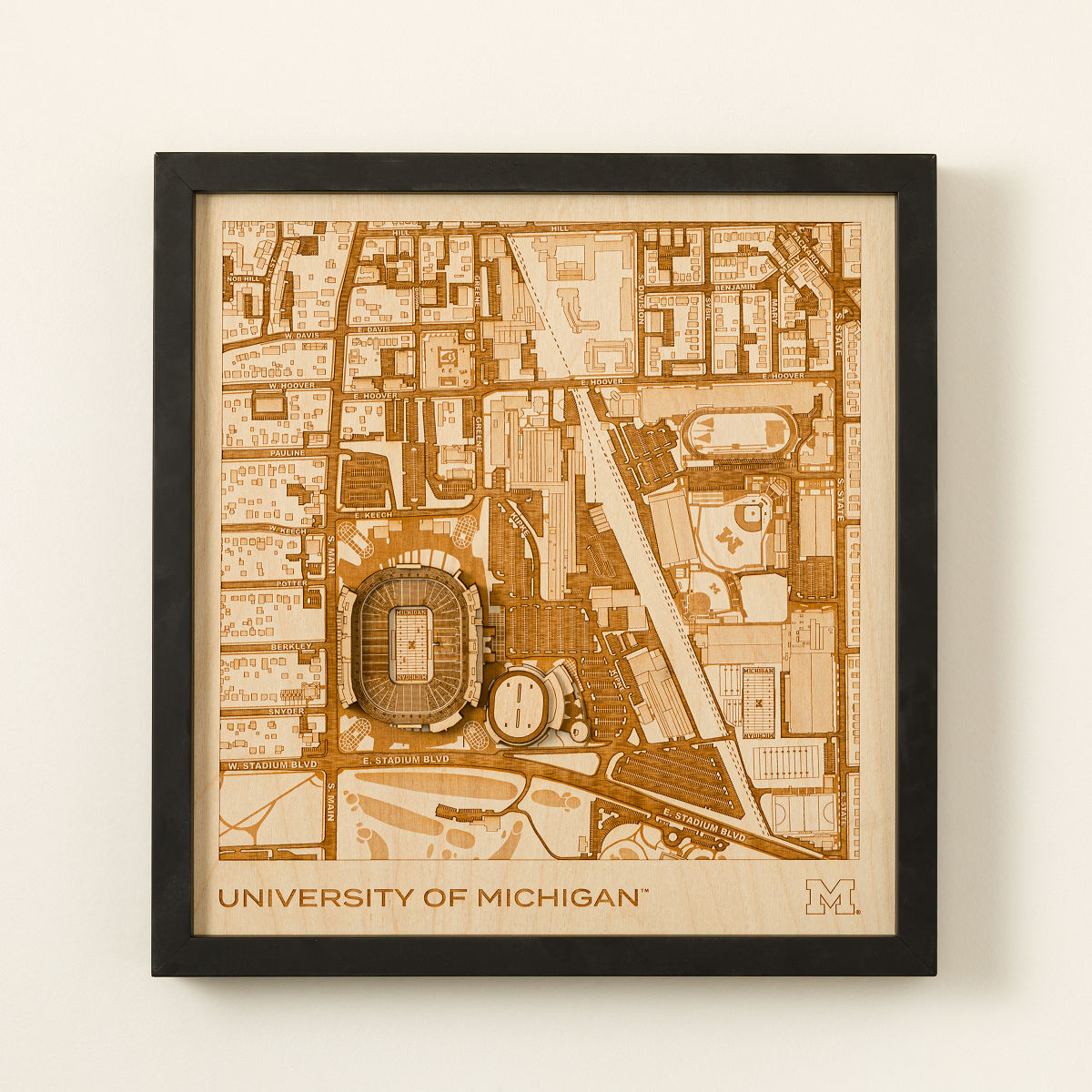College Town Wall Sculpture - Michigan, Universtity of