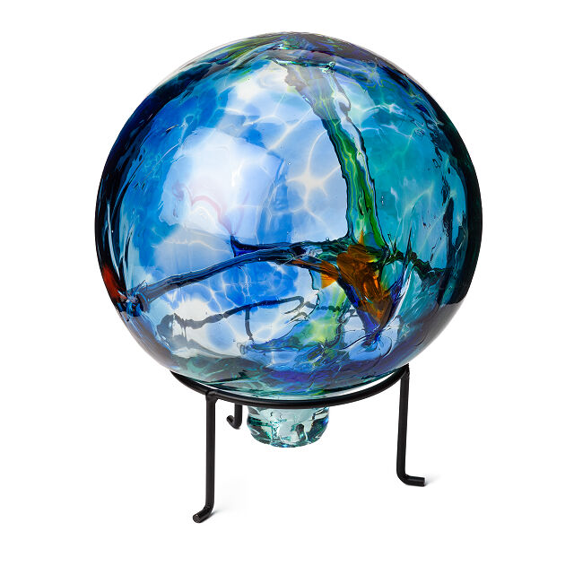 Blown Glass Gazing Ball with Stand Home Accents Goods