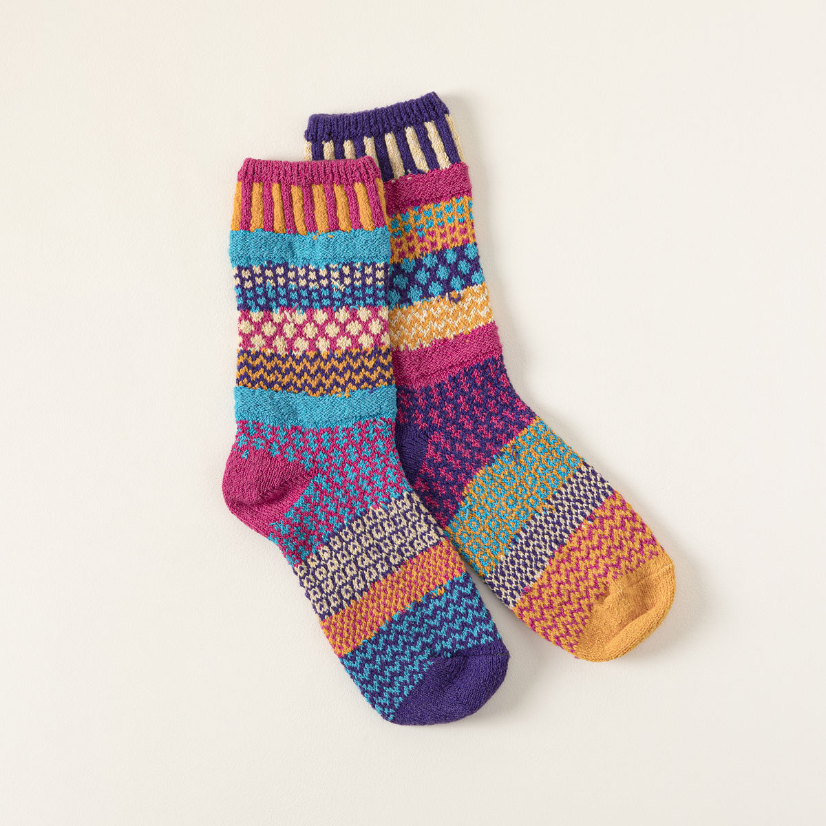 Mismatched Crew Socks - Sunny Medium