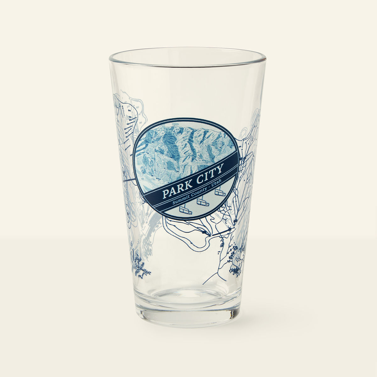 Ski Resort Map Glass - Park City