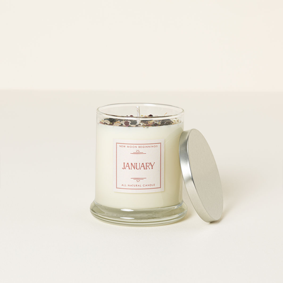 Birth Month Gemstone & Flower Candle - January- Garnet & Carnation