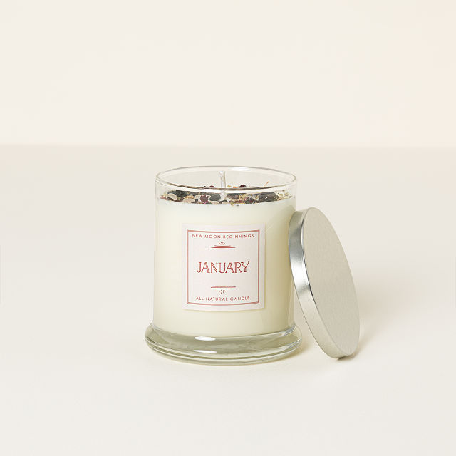 Birth Month Gemstone & Flower Candle