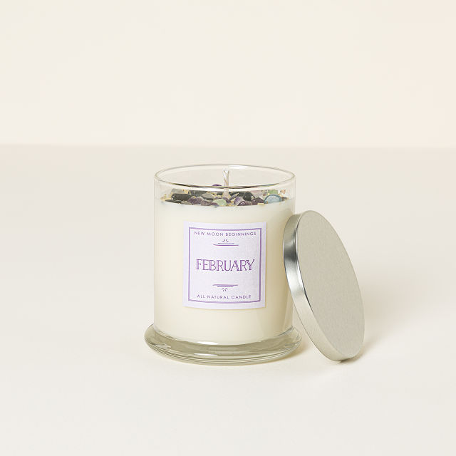 Birth Month Gemstone & Flower Candle