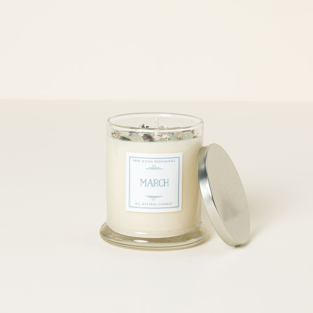 Birth Month Gemstone & Flower Candle
