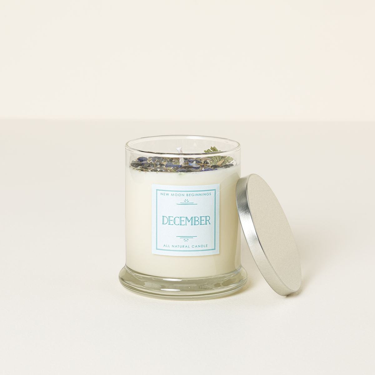 Birth Month Gemstone & Flower Candle - December- Tanzanite & Spruce