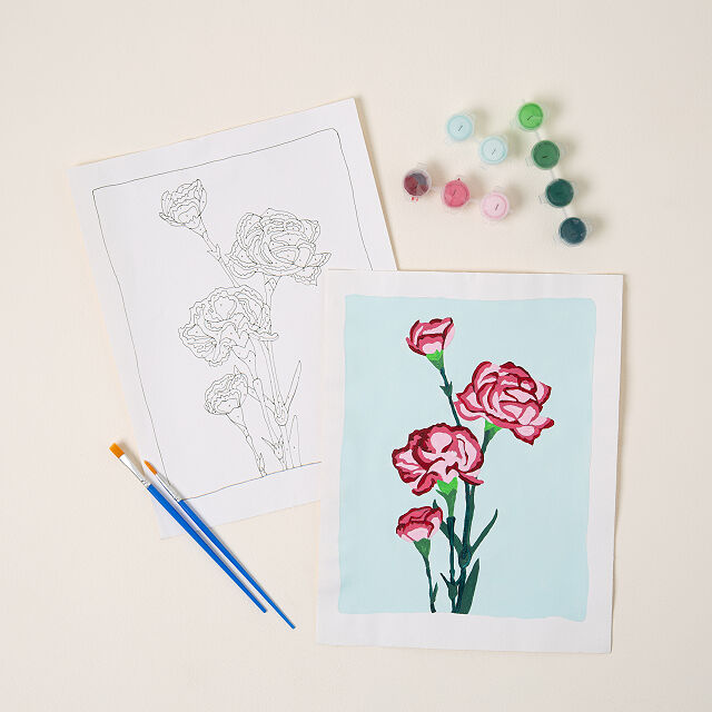 Birth Month Flower PaintbyNumber Kit Goods