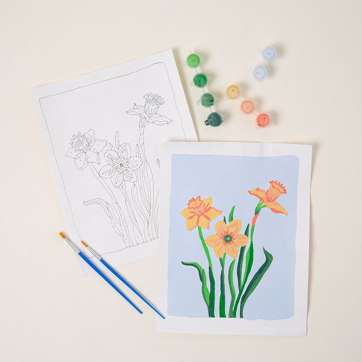 Birth Month Flower Paint-by-Number Kit - March - Daffodil