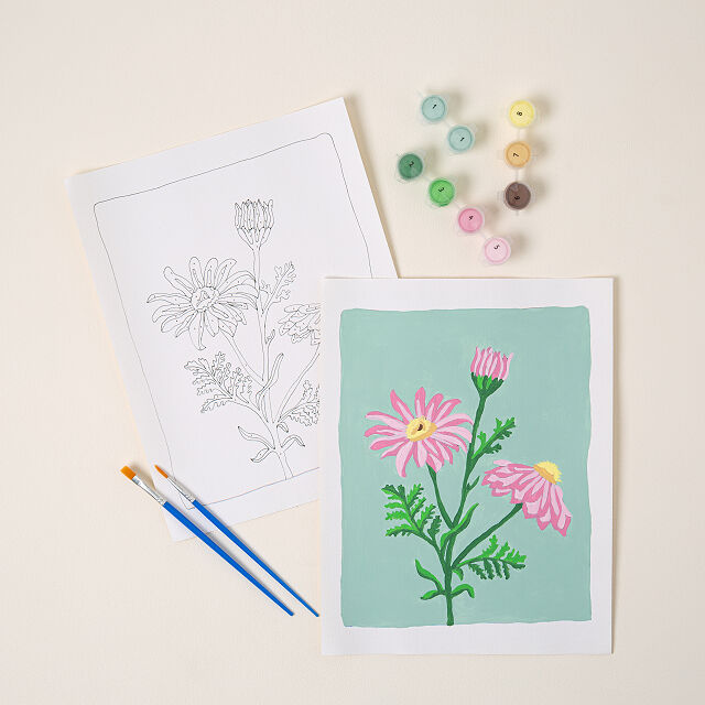 Birth Month Flower PaintbyNumber Kit Goods