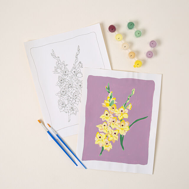 Birth Month Flower PaintbyNumber Kit Goods