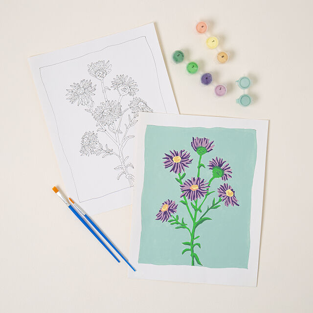 Birth Month Flower Paint-by-Number Kit