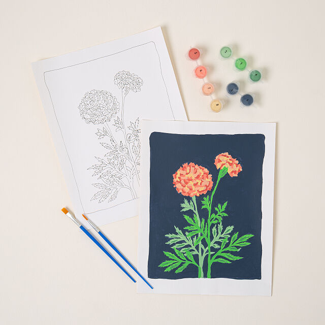 Birth Month Flower Paint-by-Number Kit
