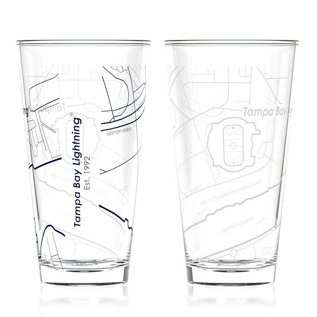 NHL Arena Map Pint Glasses Set of 2 Glass Goods