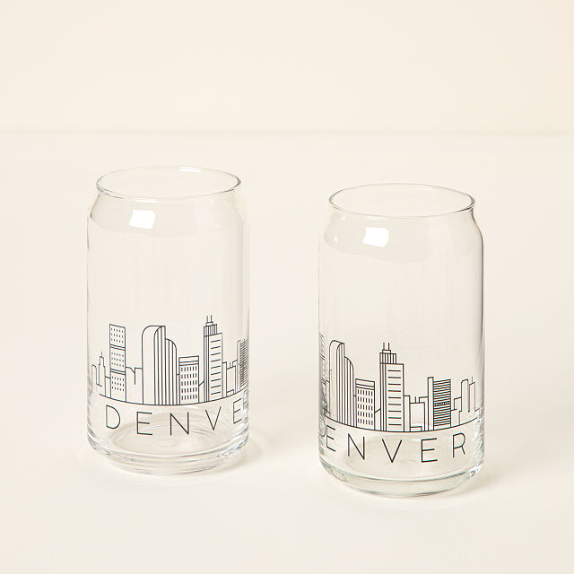 City Skyline Beer Glasses - Set of 2