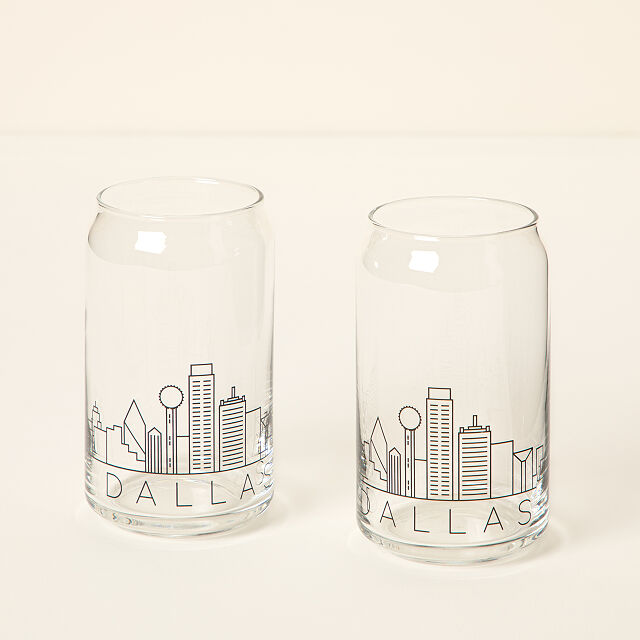 City Skyline Beer Glasses - Set of 2