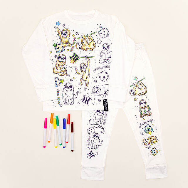 Color-In Sleepy Sloth Pajamas | Kids Pajamas | Uncommon Goods