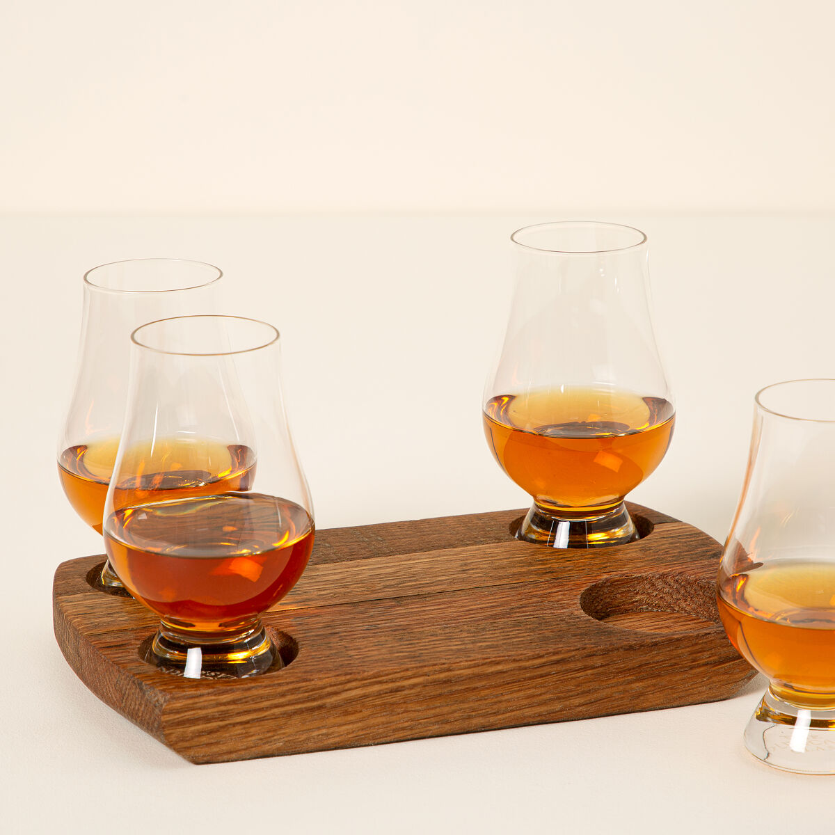 Bourbon Barrel Flight with Glasses Whiskey Goods