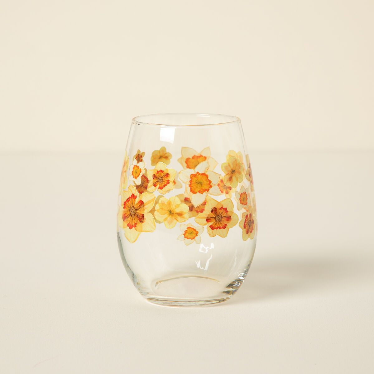 Birth Month Flower Printed Glass - March - Daffodil