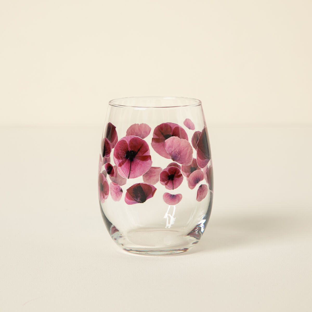 Birth Month Flower Printed Glass - August - Poppy