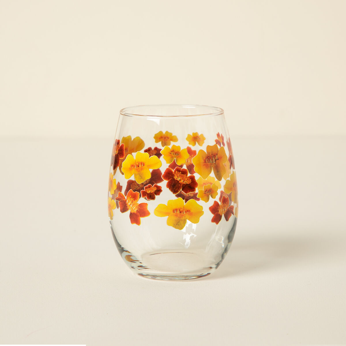 Birth Month Flower Printed Glass - October - Marigold