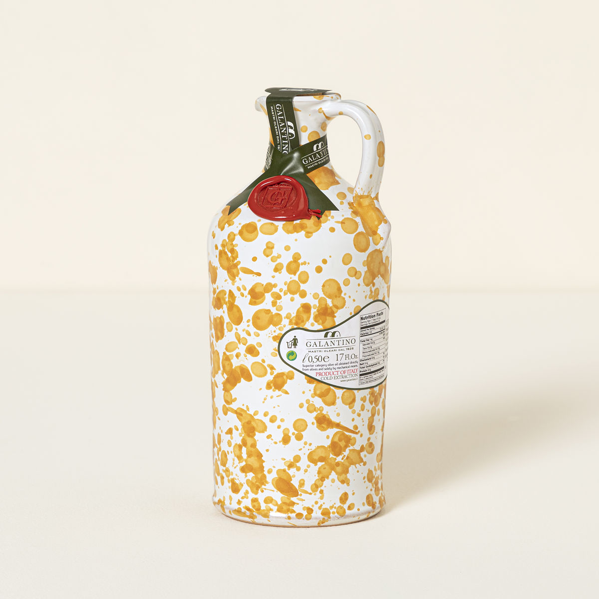 Italian Olive Oil & Hand-Painted Ceramic Vessel - Yellow