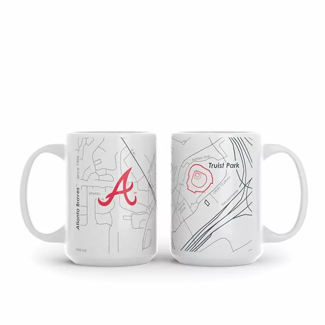 Uncommon Goods | Atlanta Braves - MLB Ballpark Map Mug | Baseball Fans |  4.7-Star Rated