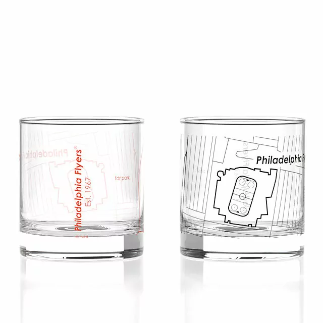 Philadelphia Flyers Arena Map Glasses