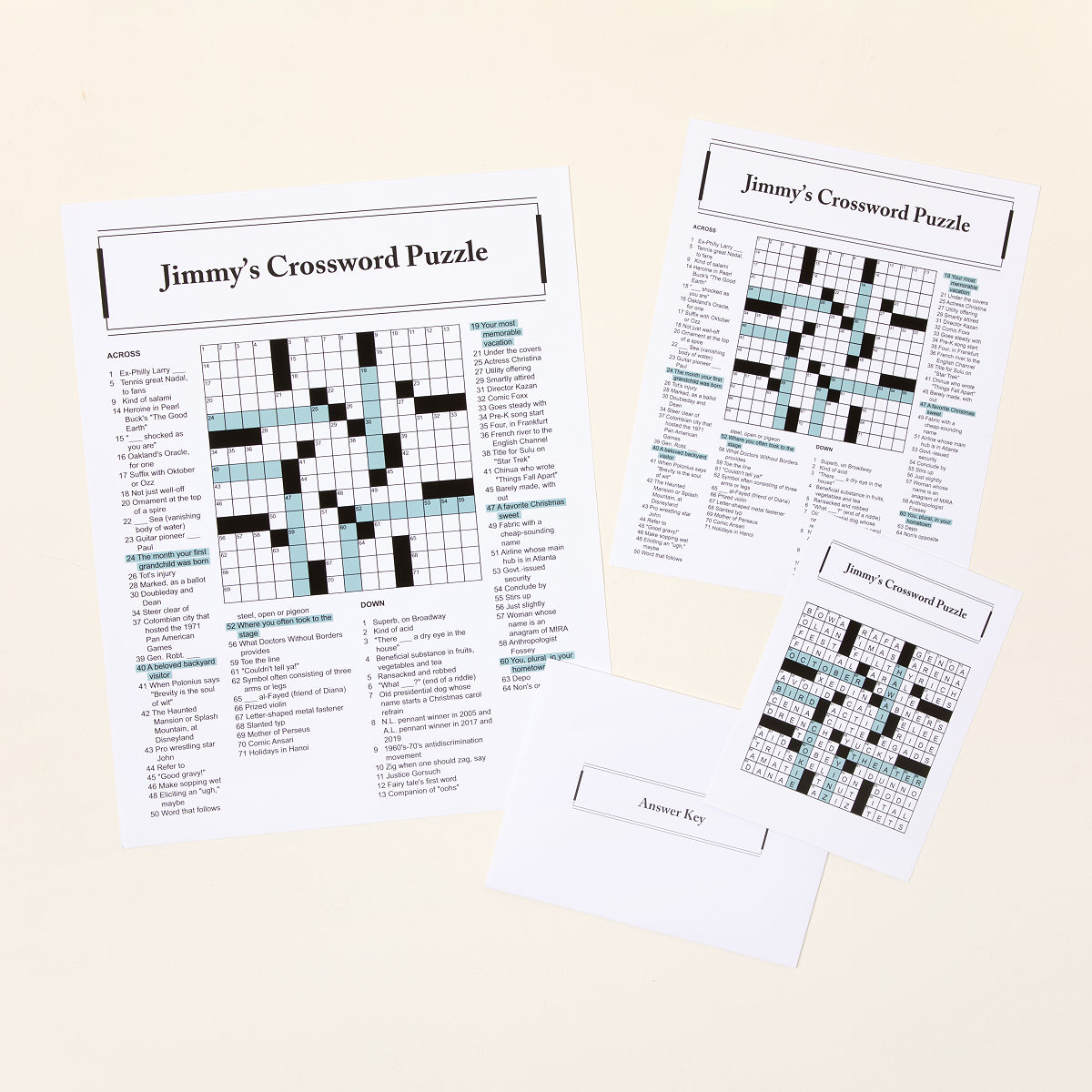 Personalized Crossword Print