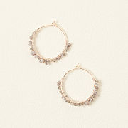 Pink Rough Diamond Hoop Earrings