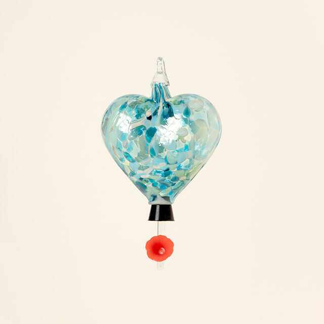 Glass Heart Hummingbird Feeder Bird Feeder Goods