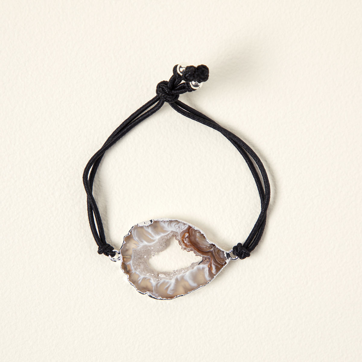 Geode Bracelet Hair Tie - Desert Tones Silver-Plated