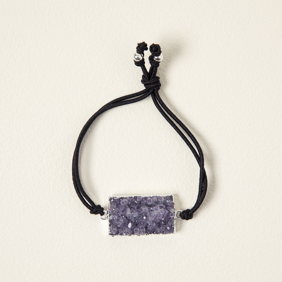 Geode Bracelet Hair Tie - Amethyst Silver-Plated
