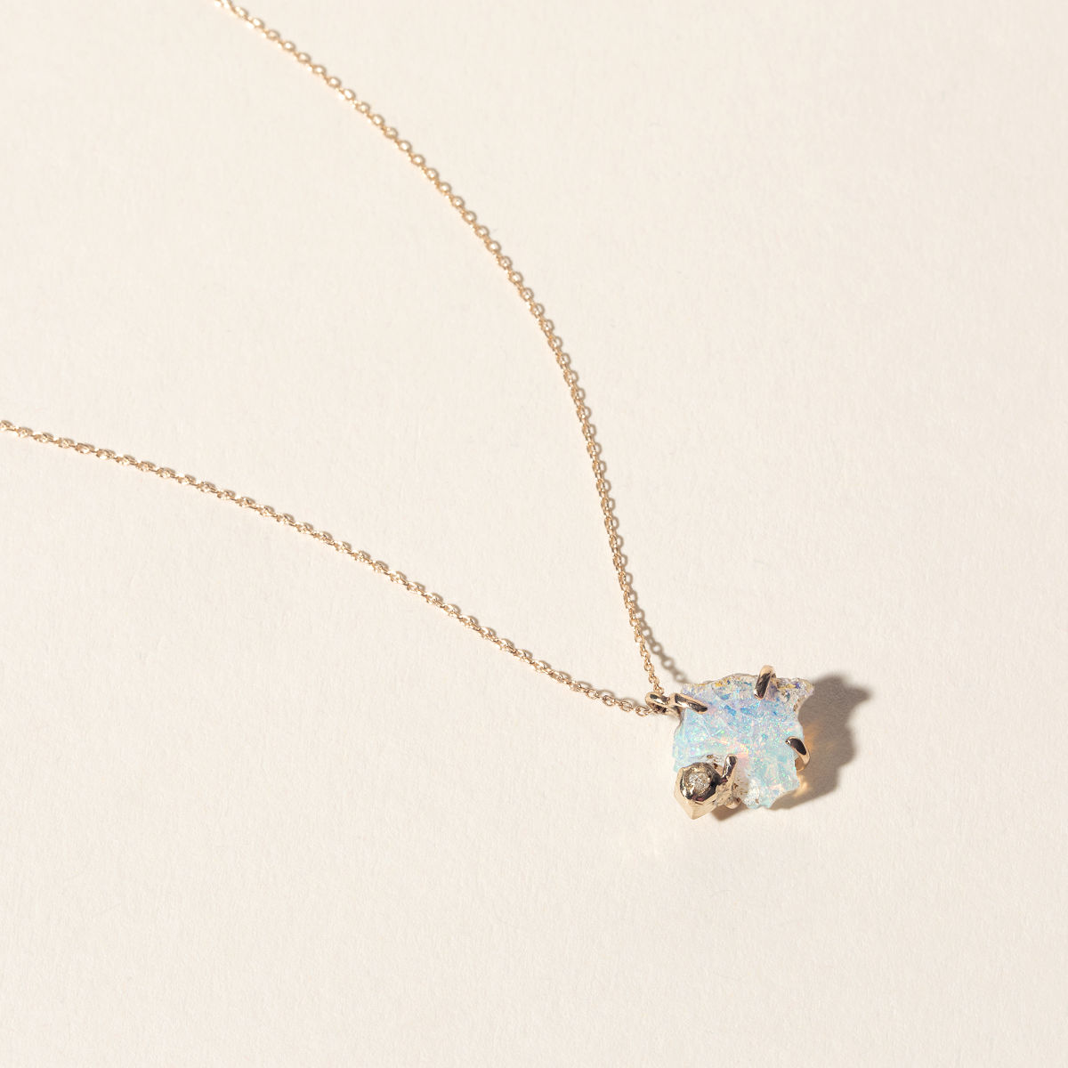 14k Gold Milky Way Opal Pendant