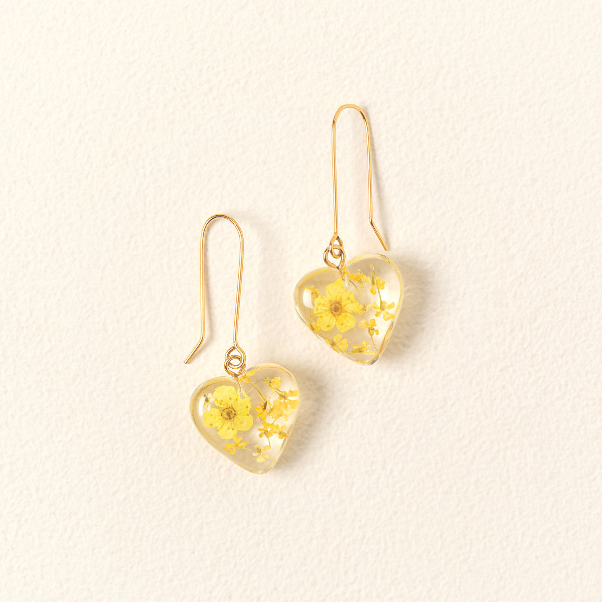 Birth Month Flower Heart Earrings - August Corn Poppy