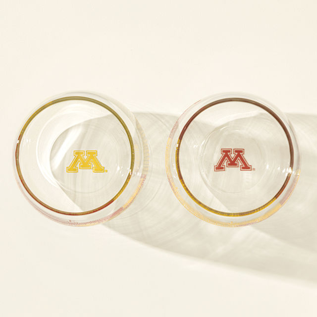 College Cityscape Wine Glasses - Set of 2