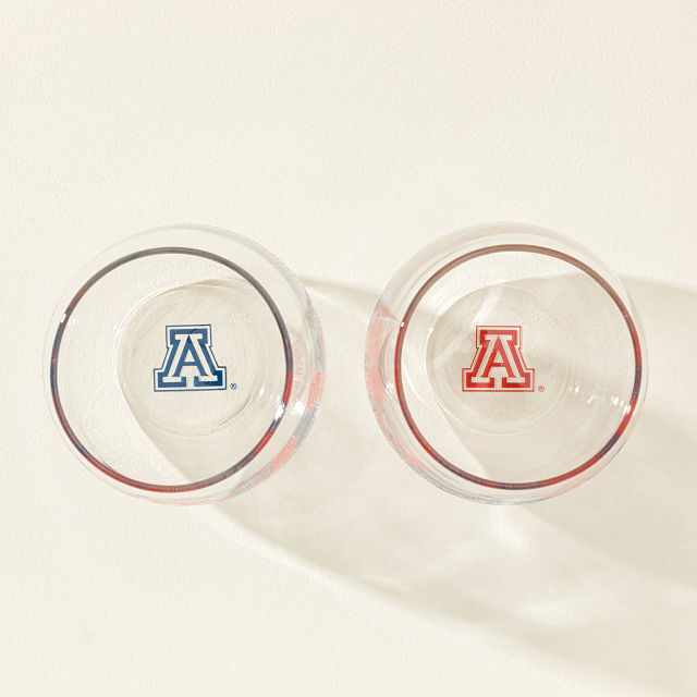 College Cityscape Wine Glasses - Set of 2
