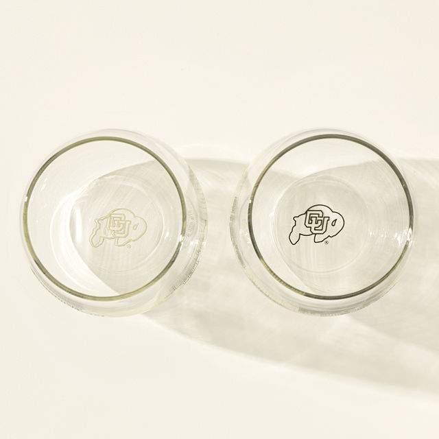 College Cityscape Wine Glasses - Set of 2