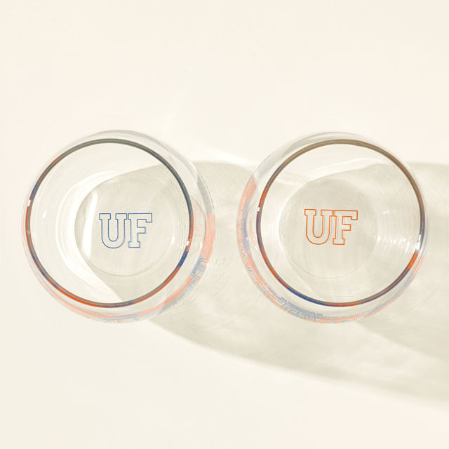 College Cityscape Wine Glasses - Set of 2