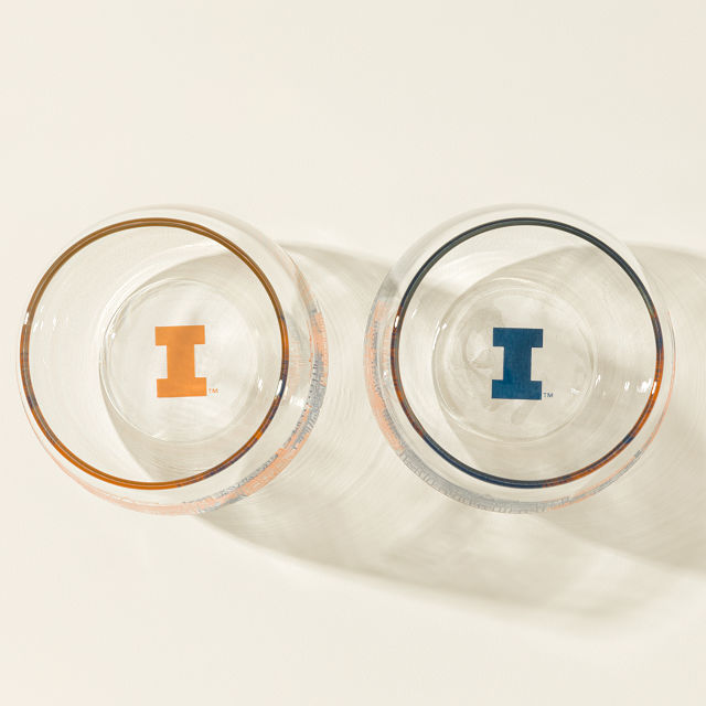 College Cityscape Wine Glasses - Set of 2