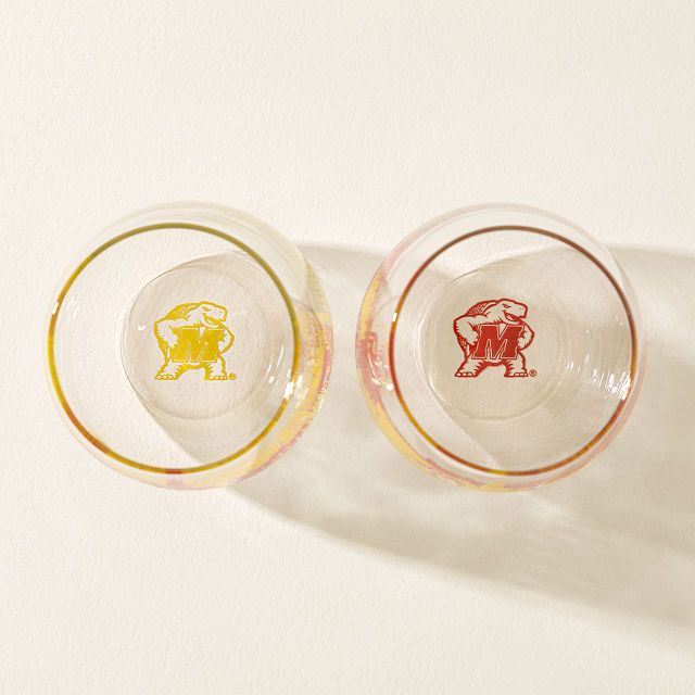 College Cityscape Wine Glasses - Set of 2