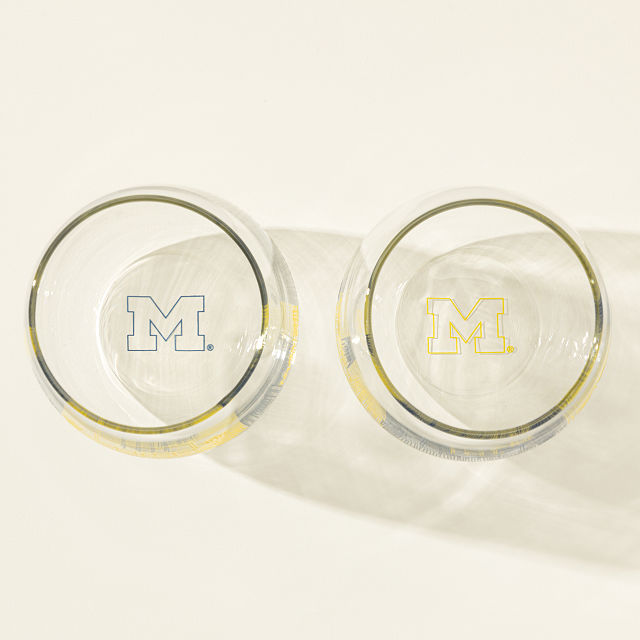 College Cityscape Wine Glasses - Set of 2
