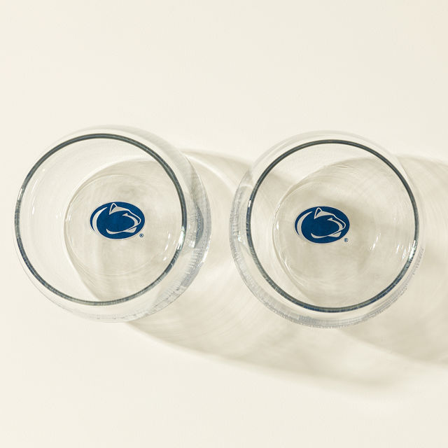 College Cityscape Wine Glasses - Set of 2