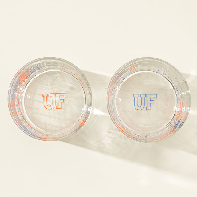 College Cityscape Rocks Glasses - Set of 2