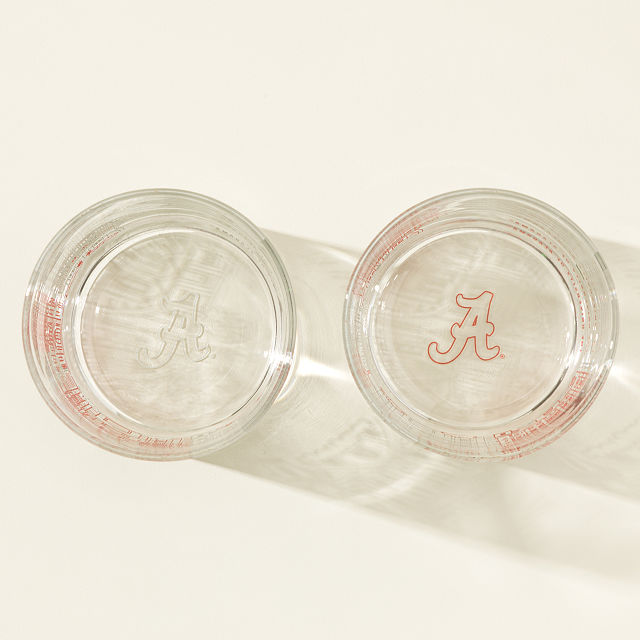 College Cityscape Rocks Glasses - Set of 2