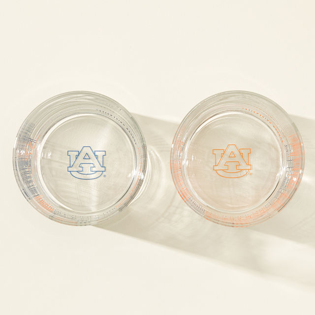 College Cityscape Rocks Glasses - Set of 2