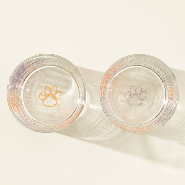 College Cityscape Rocks Glasses - Set of 2