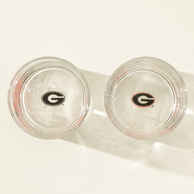 College Cityscape Rocks Glasses - Set of 2