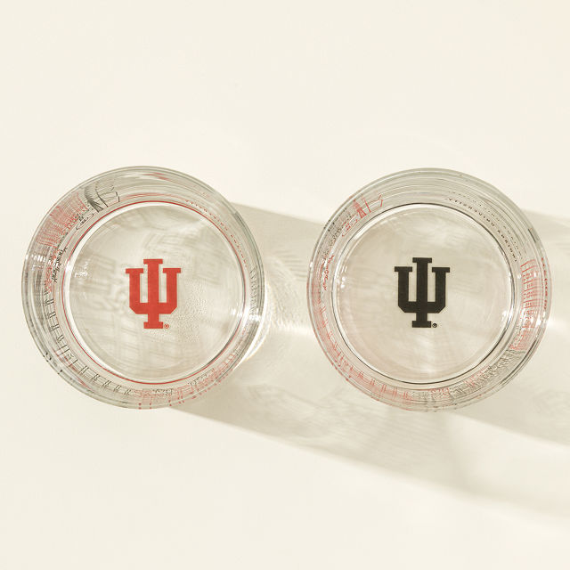 College Cityscape Rocks Glasses - Set of 2